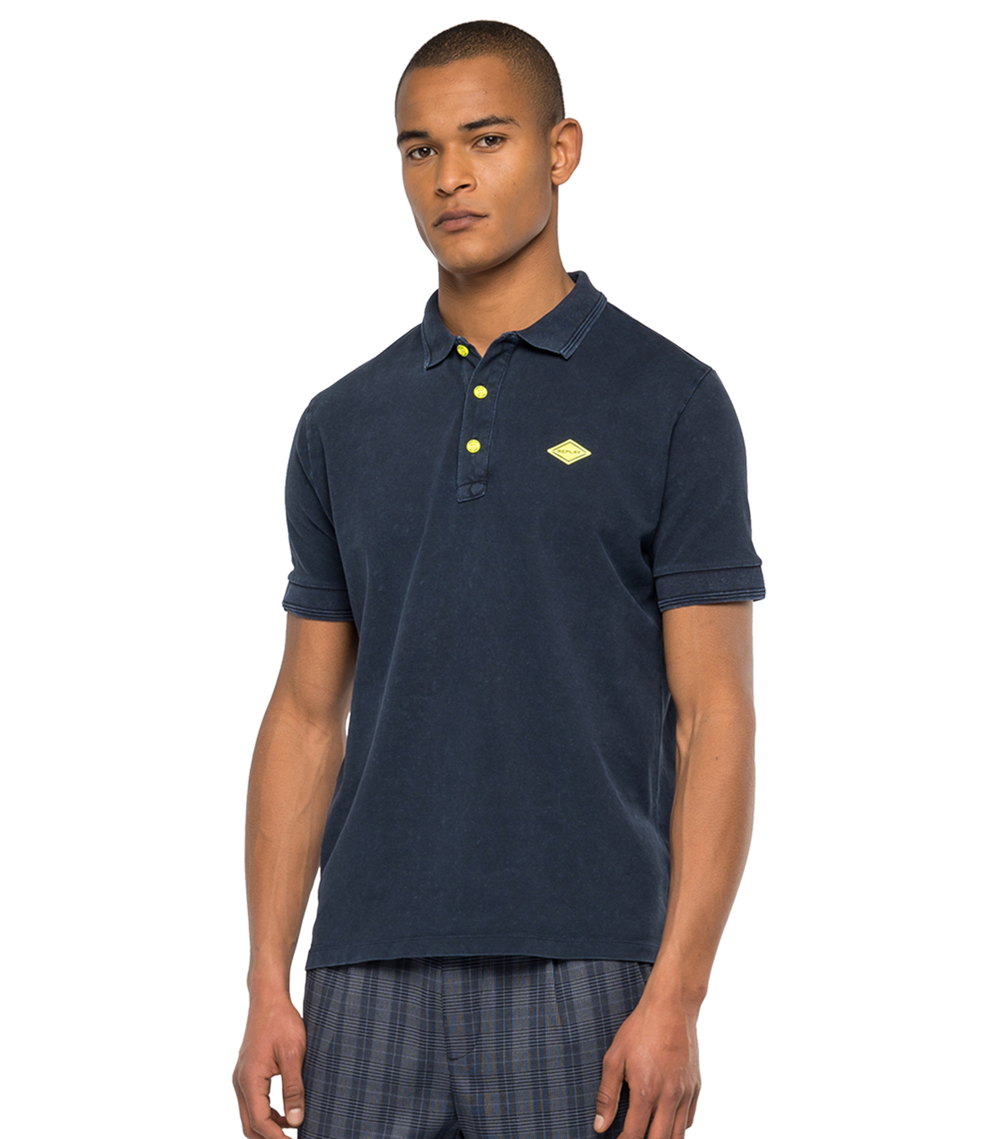 ガーメントダイ コットンピケ ポロシャツ 詳細画像 インディゴ 1